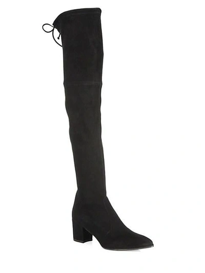 Stuart Weitzman Thighland Suede Over-the-knee Boot In Black