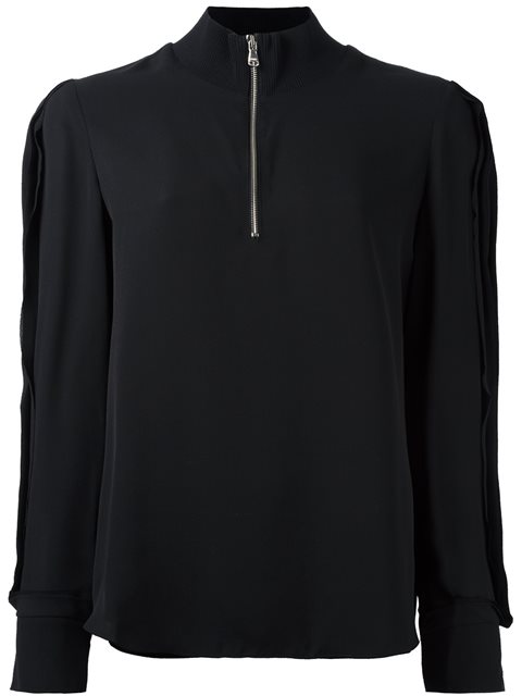 3.1 Phillip Lim Front Zip Blouse In Black | ModeSens