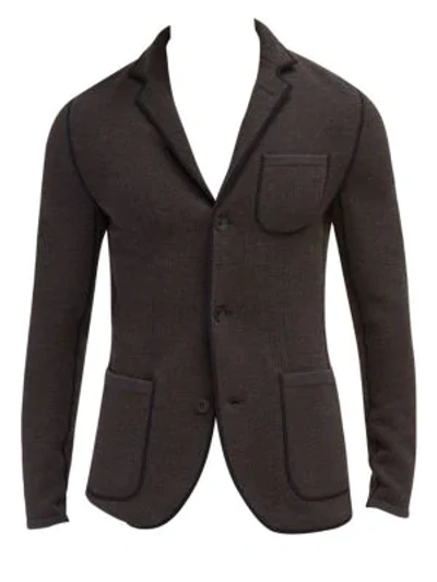 Efm-engineered For Motion Copley Wool Knit Blazer In Brown