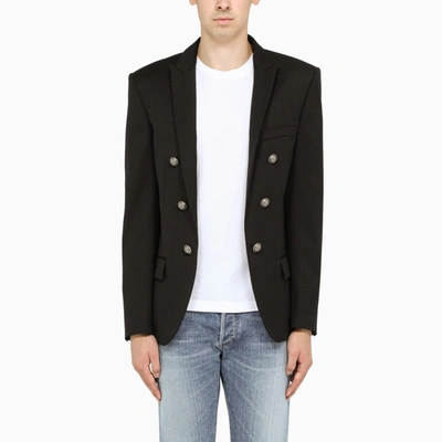 Balmain Black Wool Blazer With Button Detailing