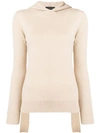 Cashmere In Love Mabel Hooded Jumper In Neutrals