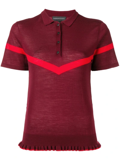 Cashmere In Love Jean Knitted Polo Shirt In Red