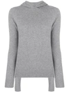 Cashmere In Love Mabel Hooded Jumper In Grey