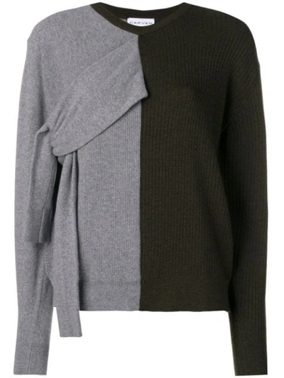 Carven Double-faced Knit Sweater In Green