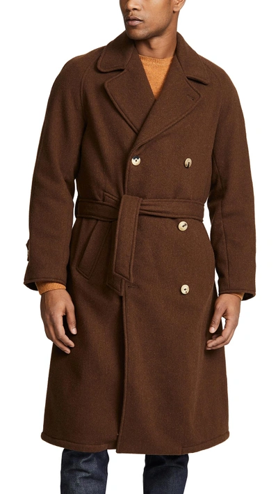 De Bonne Facture Grandad Trench Coat In Chestnut | ModeSens