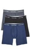 Calvin Klein Underwear 3 Pack Body Modal Boxer Briefs In Blue Shadow/mink/black