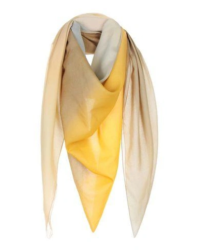 Abstract Square Scarf In Beige