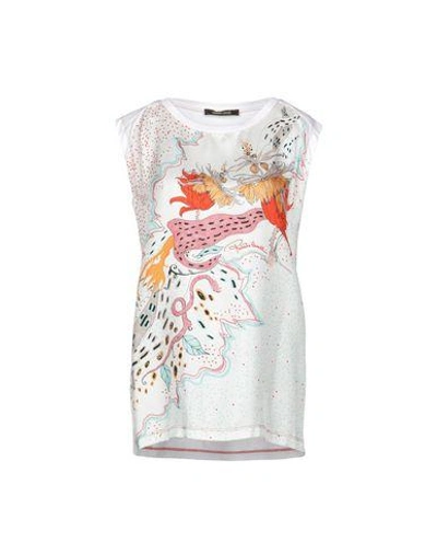 Roberto Cavalli Silk Top In White