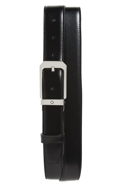 Montblanc Reversible Leather Belt In Black