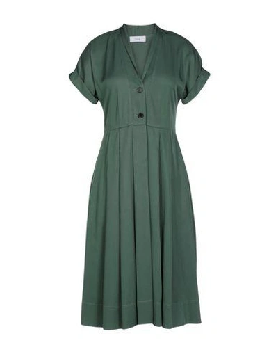 Title A Knee-length Dress In Emerald Green