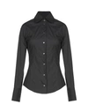 Brian Dales Woman Shirt Black Size 12 Cotton, Polyamide, Elastane