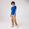 Lacoste V-neck Pima Cotton Tee In Electric Blue