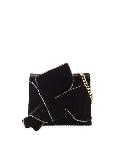 N°21 Velvet Jeweled Shoulder Bag In Black