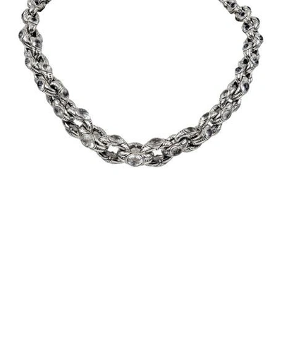 Konstantino Pythia Crystal-link Silver Necklace