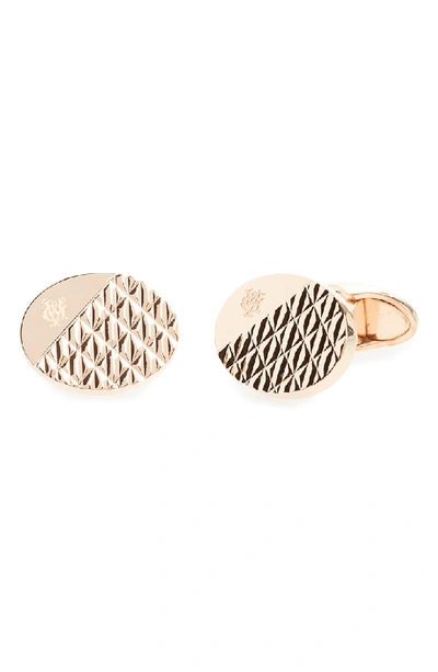 Dunhill Modernist Pink Gold-plated Cuff Links In Silver