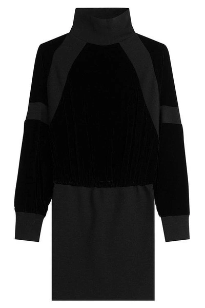 Dkny Knit Sweater Dress With Velvet