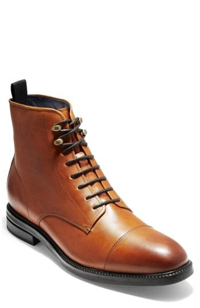 Cole Haan Men's Wagner Grand Leather Cap-toe Boots In Mesquite Leather