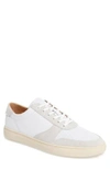 Clae Gregory Sneaker In White Full Grain Leather Navy