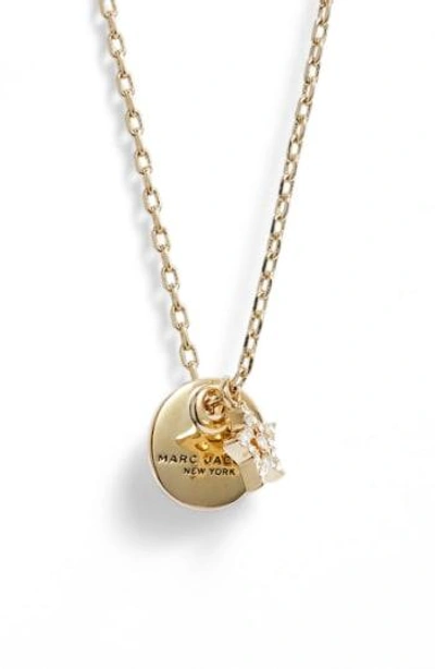 Marc Jacobs Coin Pendant Necklace In Gold
