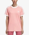 Adidas Originals 3-stripes Tee In Tactile Rose