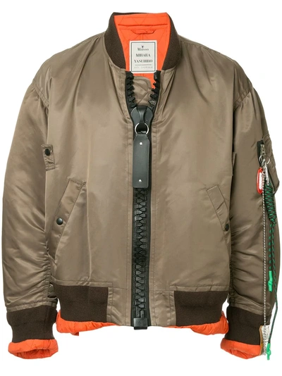Miharayasuhiro Maison Mihara Yasuhiro Big Zip Ma-1 Jacket - Brown