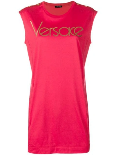 Versace Sleeveless Vintage Logo Top In Red