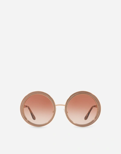 Dolce & Gabbana Gros Grain Sunglasses In Pink Gold