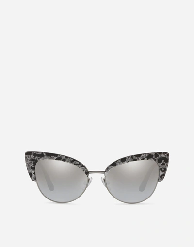 Dolce & Gabbana Print Family Sunglasses In Leo Print And Silver