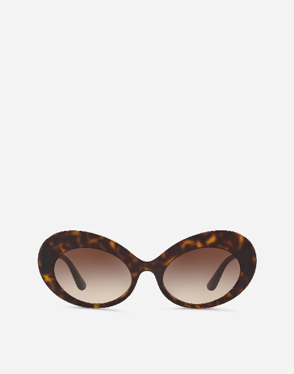 Dolce & Gabbana Oval-frame Tortoiseshell Acetate Sunglasses In Brown ...