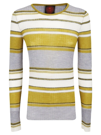 Happy Sheep Striped Sweater In Yellow/grey