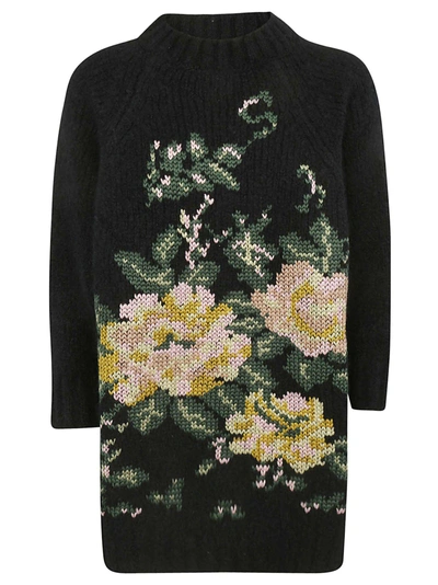 Saverio Palatella Knitted Intarsia Sweater In Black