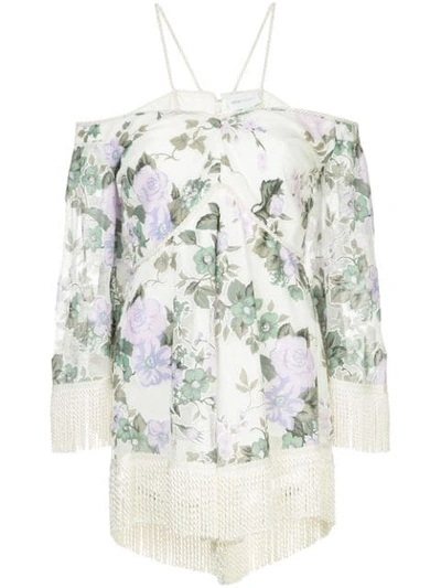 Alice Mccall Le Fleur Floral-print Playsuit - White