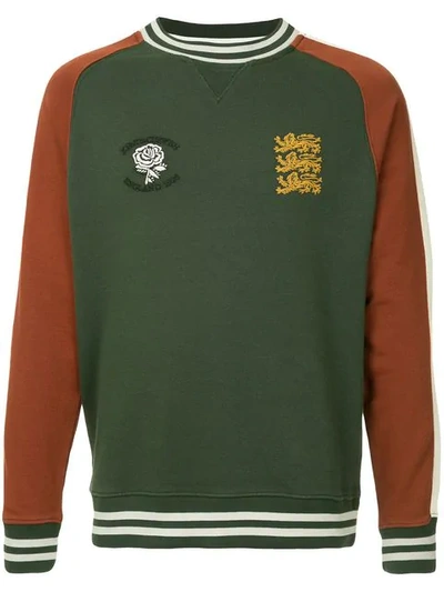 Kent & Curwen Colour Block Sweatshirt In Green