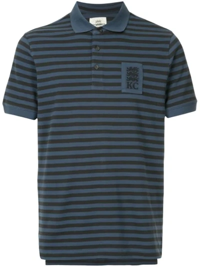 Kent & Curwen Striped Shortsleeved Polo Shirt In Blue
