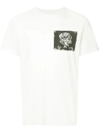 Kent & Curwen Rose Print T-shirt In White