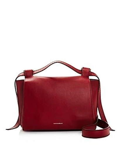 Elena Ghisellini Foxy Medium Leather Satchel In Ribes Red/silver