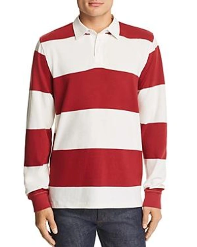 Pacific & Park Striped Rugby Shirt - 100% Exclusive In White/burgundy