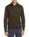 Oobe Fulton Shawl-collar Pullover Sweater In Olive