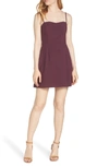 French Connection Whisper Light Sweetheart Minidress In Plum Noir