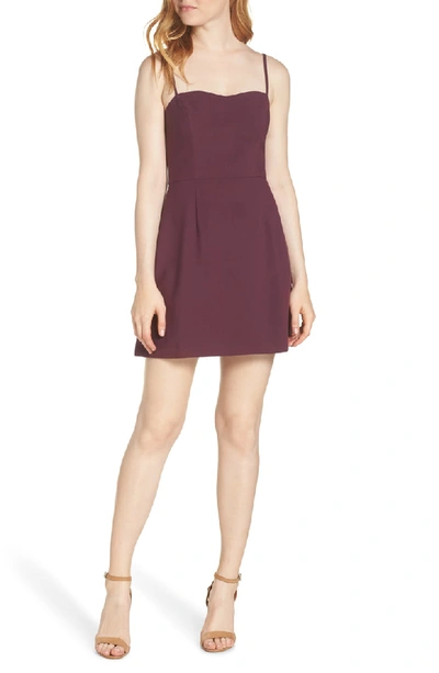 French Connection Whisper Light Sweetheart Minidress In Plum Noir