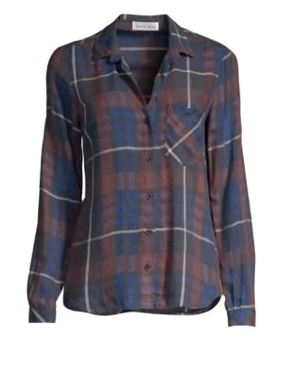 Bella Dahl Plaid Button Down Shirt In Aurora Red