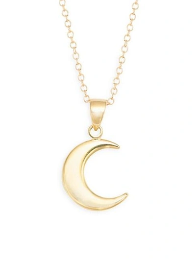 Saks Fifth Avenue Women's 14k Gold Crescent Moon Pendant Necklace