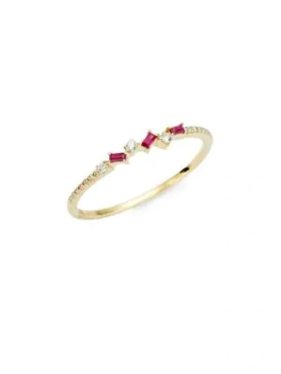 Kc Designs 14k Yellow Gold, Ruby & Diamond Mosaic Ring