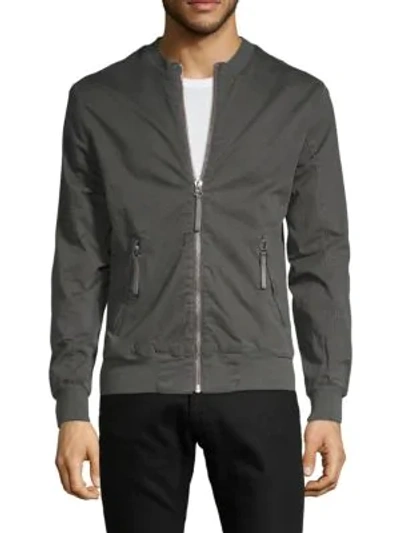 Helmut Lang Classic Cotton Twill Bomber Jacket In Charcoal