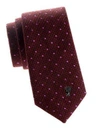 Versace Dotted Silk Tie In Red