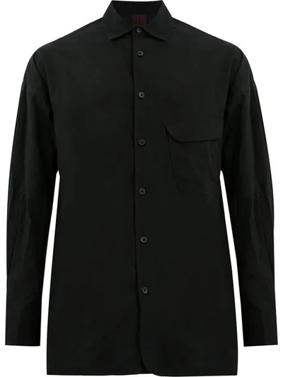 Ziggy Chen Stripe Detail Shirt - Black