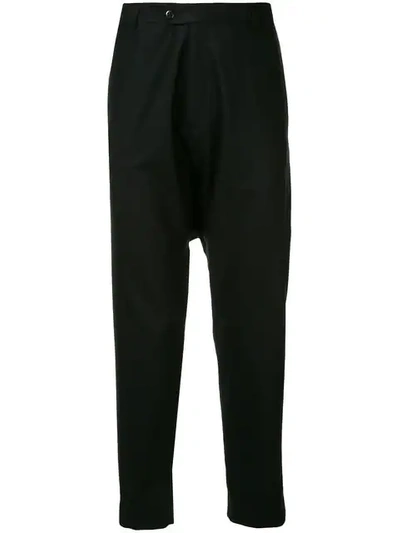 Sartorial Monk Cropped High Waisted Trousers - Black