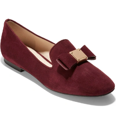 Cole Haan Tali Grand Suede Bow Loafers In Cordovan