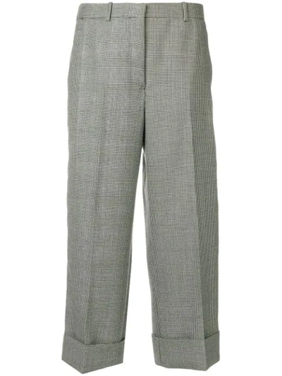 Thom Browne Prince Of Wales Trousers In Black
