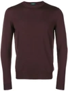 Zanone Round Neck Jumper In Brown